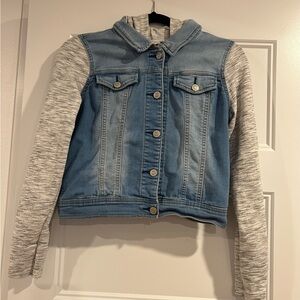 Youth Jean jacket with cute hoodie.  Excellent condition